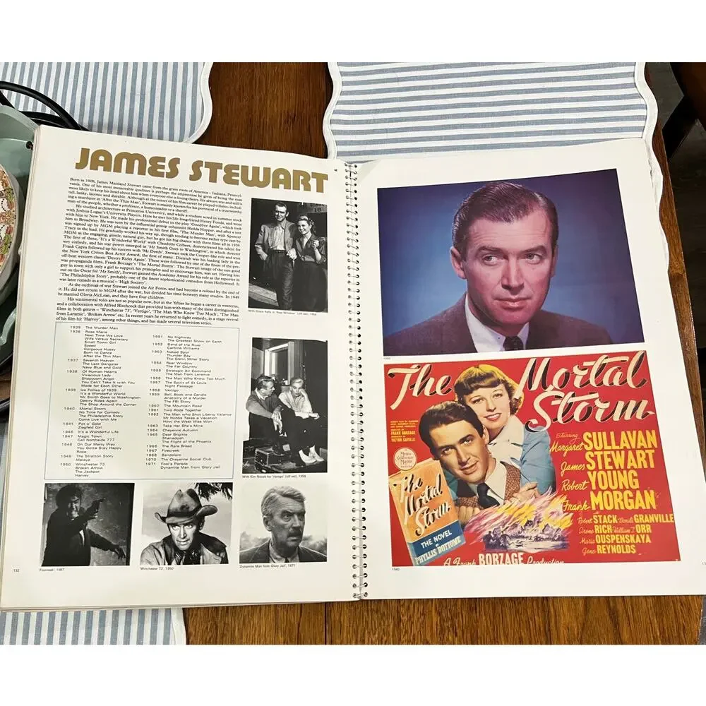 1974 50 Super Stars Spiral Bound Book John Kobal Marilyn Monroe John Wayne
